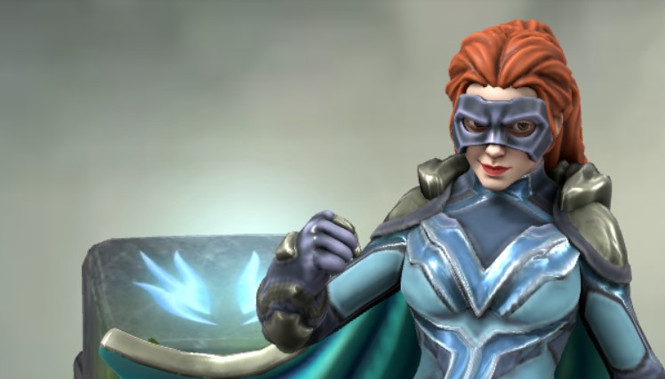 Jane as a superhero, made by HeroForge